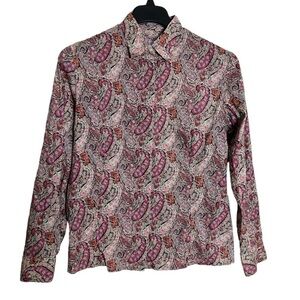 Liberty Button Front Paisley Shirt Made in Italy Size 12